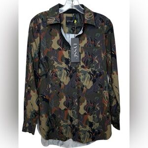 Lysse Camo Shiffer Button Down Shirt with 4 Way Stretch Microfiber XS NWT